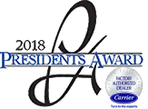 Carrier 2018 President's Award Winning HVAC Company